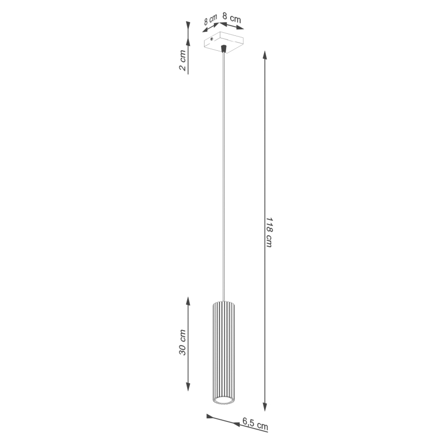 Hanglamp aan een koord KARBON 1xGU10/10W/230V wit