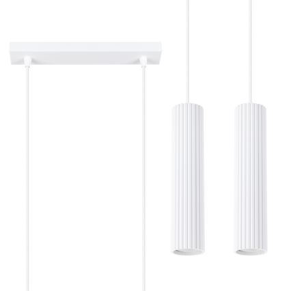 Hanglamp aan een koord KARBON 2xGU10/10W/230V wit