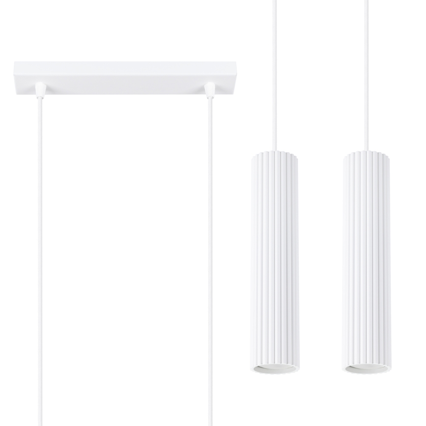Hanglamp aan een koord KARBON 2xGU10/10W/230V wit