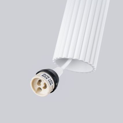 Hanglamp aan een koord KARBON 2xGU10/10W/230V wit