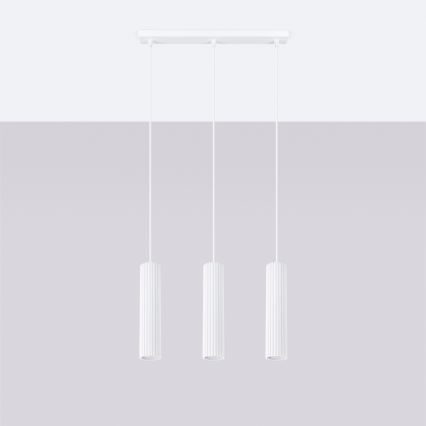 Hanglamp aan een koord KARBON 3xGU10/10W/230V wit