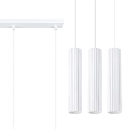 Hanglamp aan een koord KARBON 3xGU10/10W/230V wit
