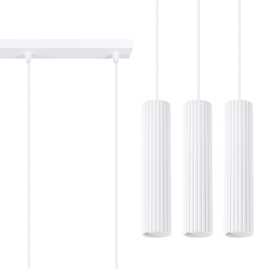 Hanglamp aan een koord KARBON 3xGU10/10W/230V wit