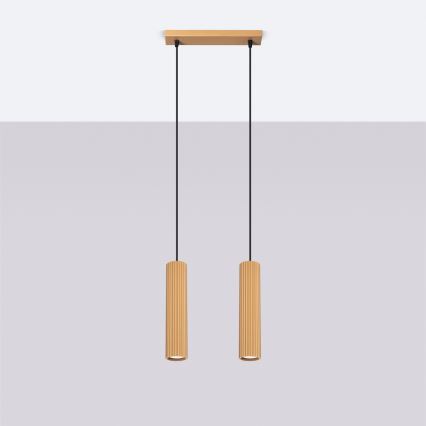 Hanglamp aan een koord KARBON 2xGU10/10W/230V goud