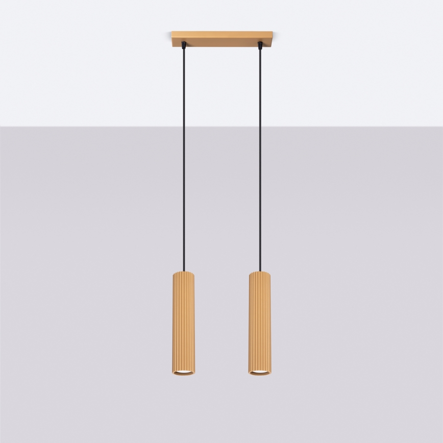 Hanglamp aan een koord KARBON 2xGU10/10W/230V goud