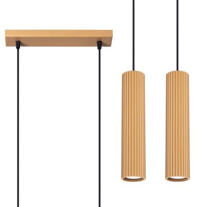 Hanglamp aan een koord KARBON 2xGU10/10W/230V goud