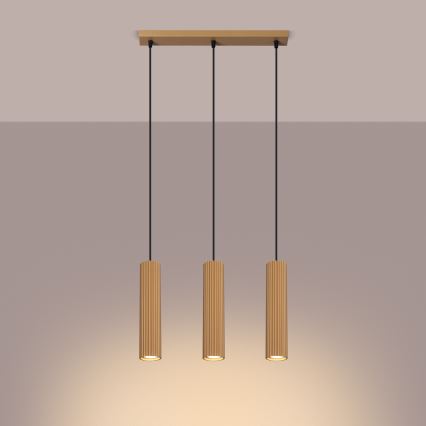 Hanglamp aan een koord KARBON 3xGU10/10W/230V goud