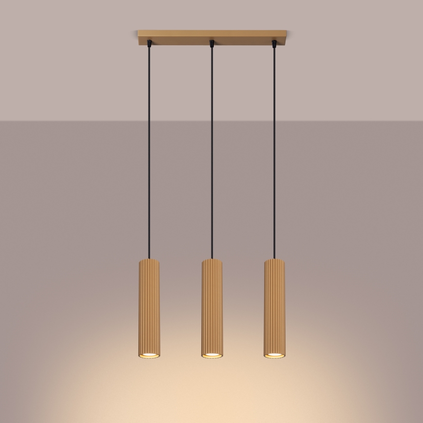 Hanglamp aan een koord KARBON 3xGU10/10W/230V goud