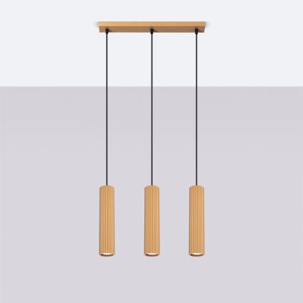 Hanglamp aan een koord KARBON 3xGU10/10W/230V goud