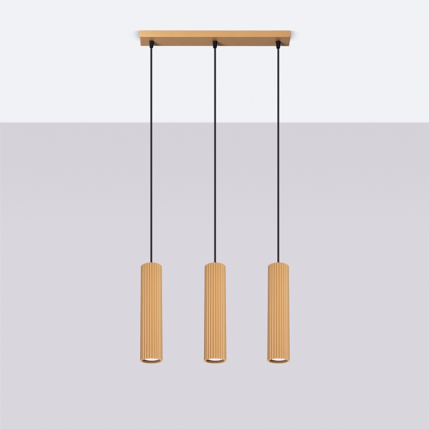 Hanglamp aan een koord KARBON 3xGU10/10W/230V goud