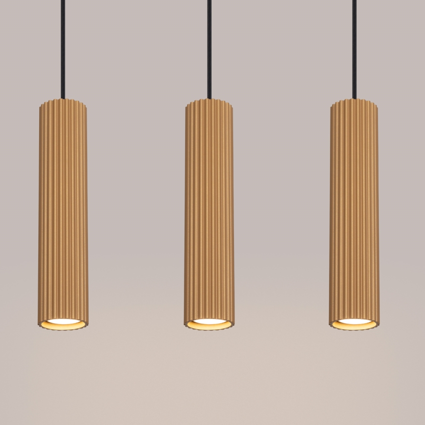 Hanglamp aan een koord KARBON 3xGU10/10W/230V goud