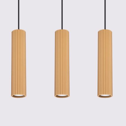 Hanglamp aan een koord KARBON 3xGU10/10W/230V goud