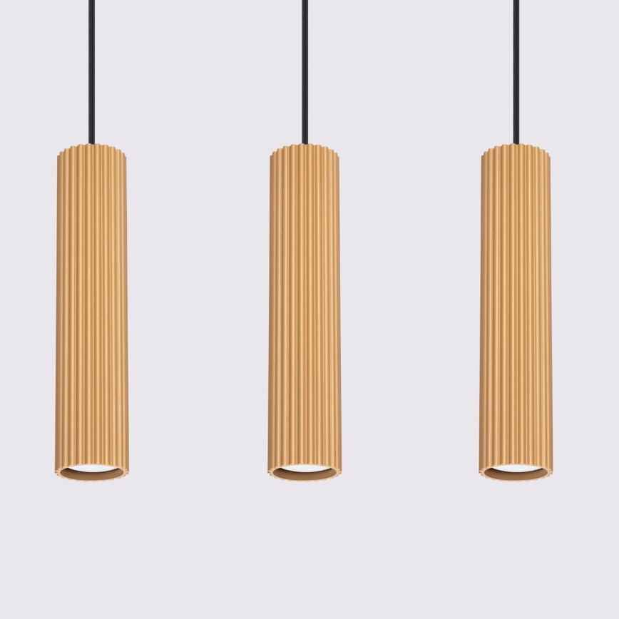 Hanglamp aan een koord KARBON 3xGU10/10W/230V goud