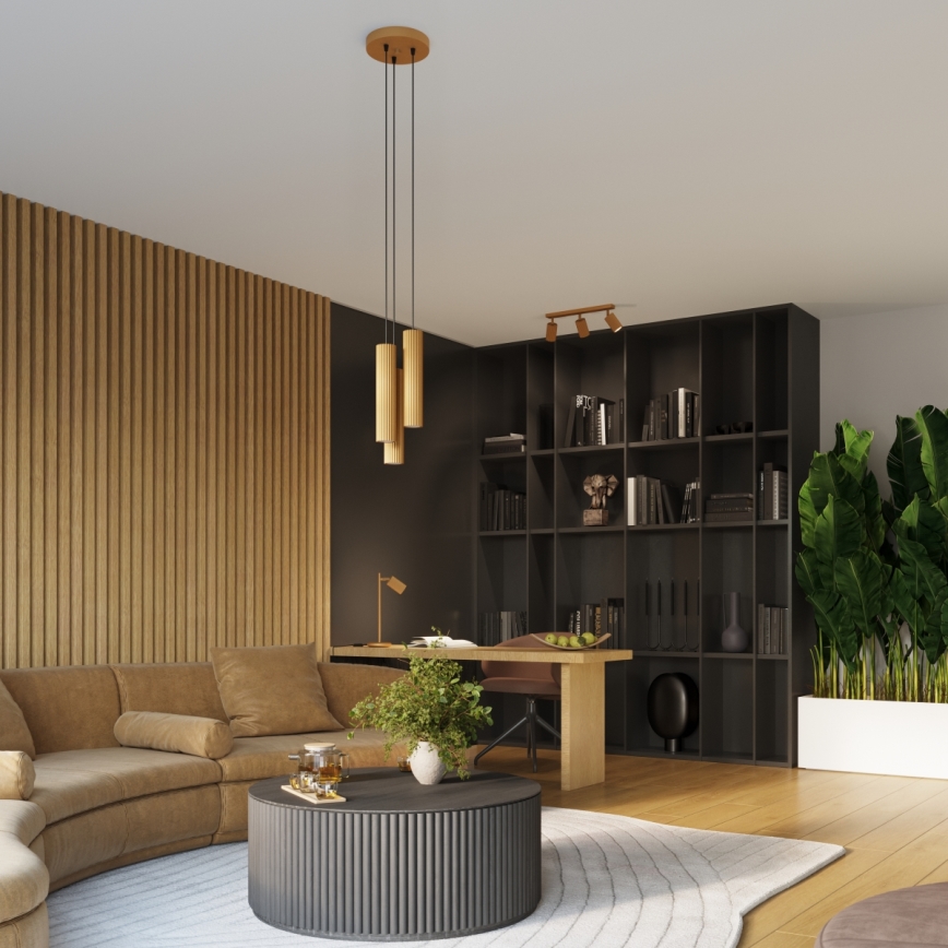 Hanglamp aan een koord KARBON 3xGU10/10W/230V goud