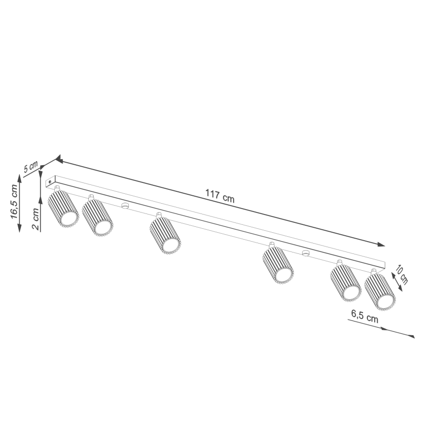 Spot KARBON 6xGU10/10W/230V doré