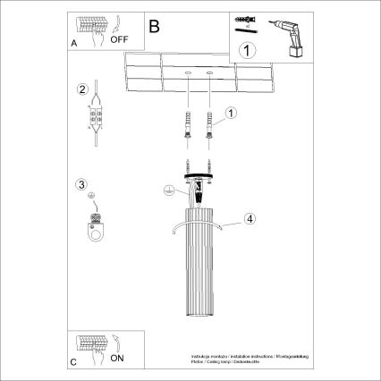 Spot KARBON 1xGU10/10W/230V 30 cm zwart