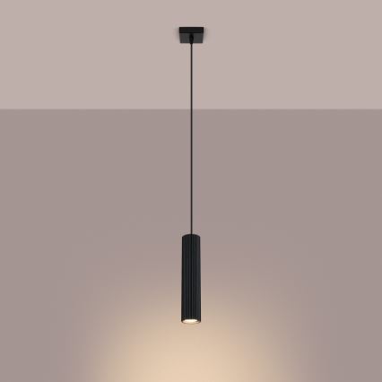 Hanglamp aan een koord KARBON 1xGU10/10W/230V zwart