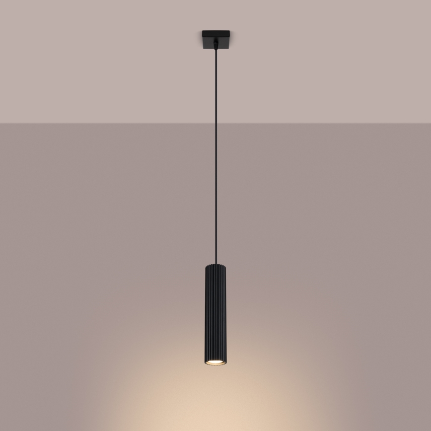 Hanglamp aan een koord KARBON 1xGU10/10W/230V zwart