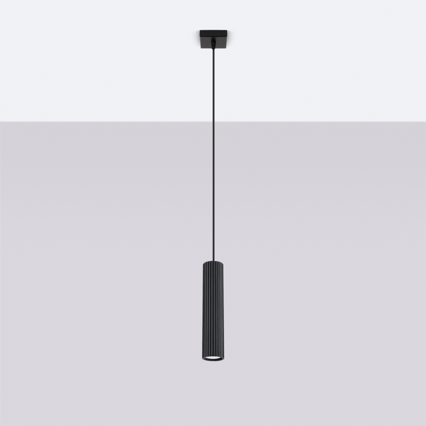 Hanglamp aan een koord KARBON 1xGU10/10W/230V zwart