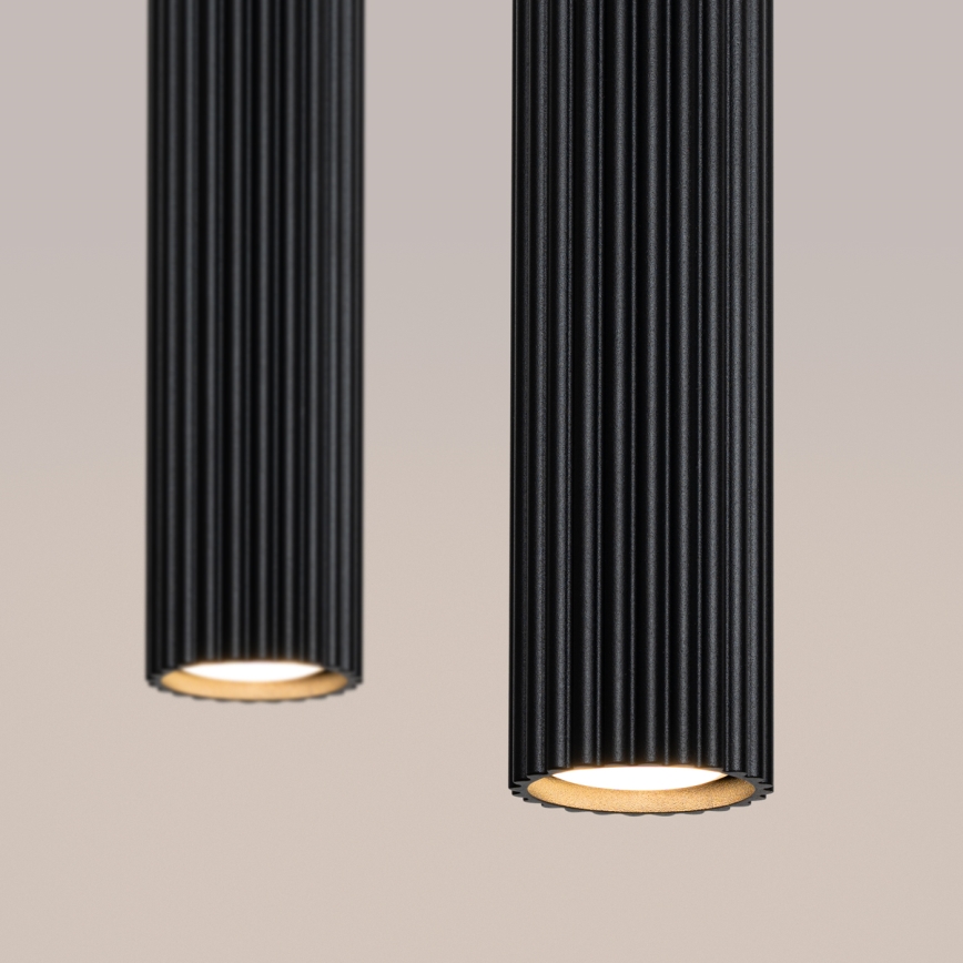 Hanglamp aan een koord KARBON 2xGU10/10W/230V zwart