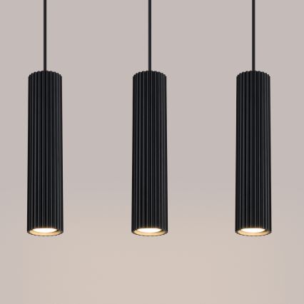 Hanglamp aan een koord KARBON 3xGU10/10W/230V zwart