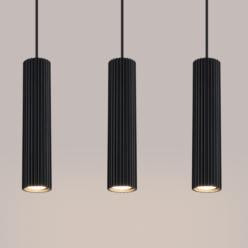 Hanglamp aan een koord KARBON 3xGU10/10W/230V zwart