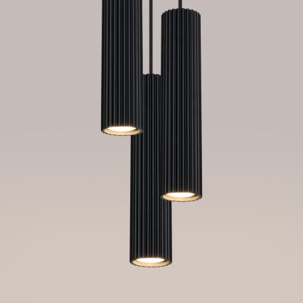 Hanglamp aan een koord KARBON 3xGU10/10W/230V zwart