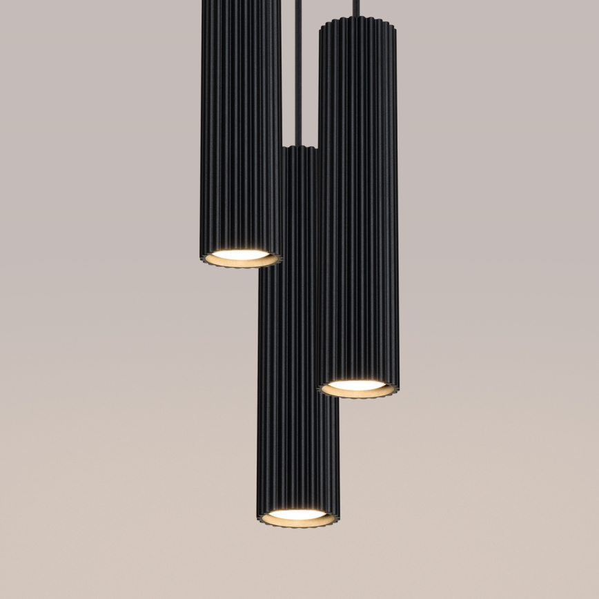 Hanglamp aan een koord KARBON 3xGU10/10W/230V zwart