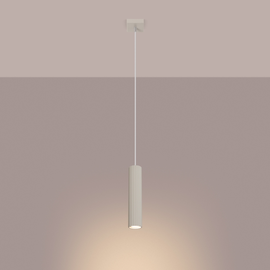 Hanglamp aan een koord KARBON 1xGU10/10W/230V crème