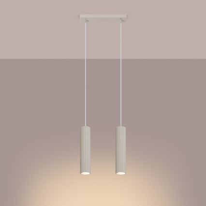 Hanglamp aan een koord KARBON 2xGU10/10W/230V crème