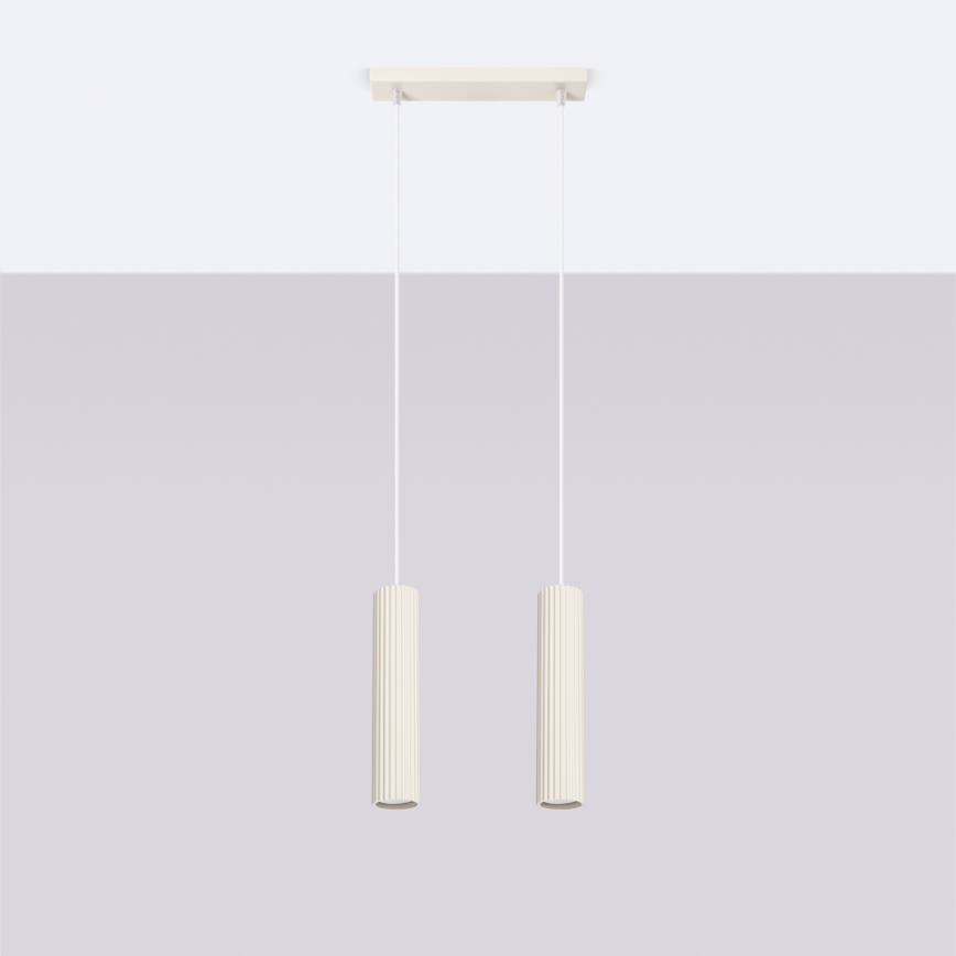 Hanglamp aan een koord KARBON 2xGU10/10W/230V crème