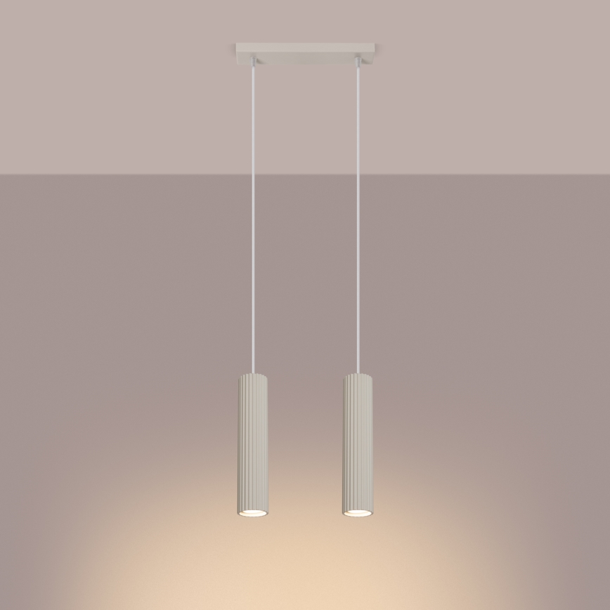 Suspension filaire KARBON 2xGU10/10W/230V crème