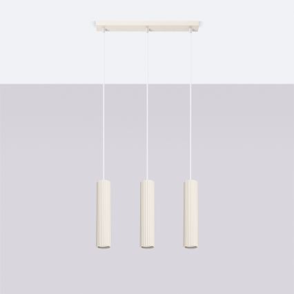 Hanglamp aan een koord KARBON 3xGU10/10W/230V crème
