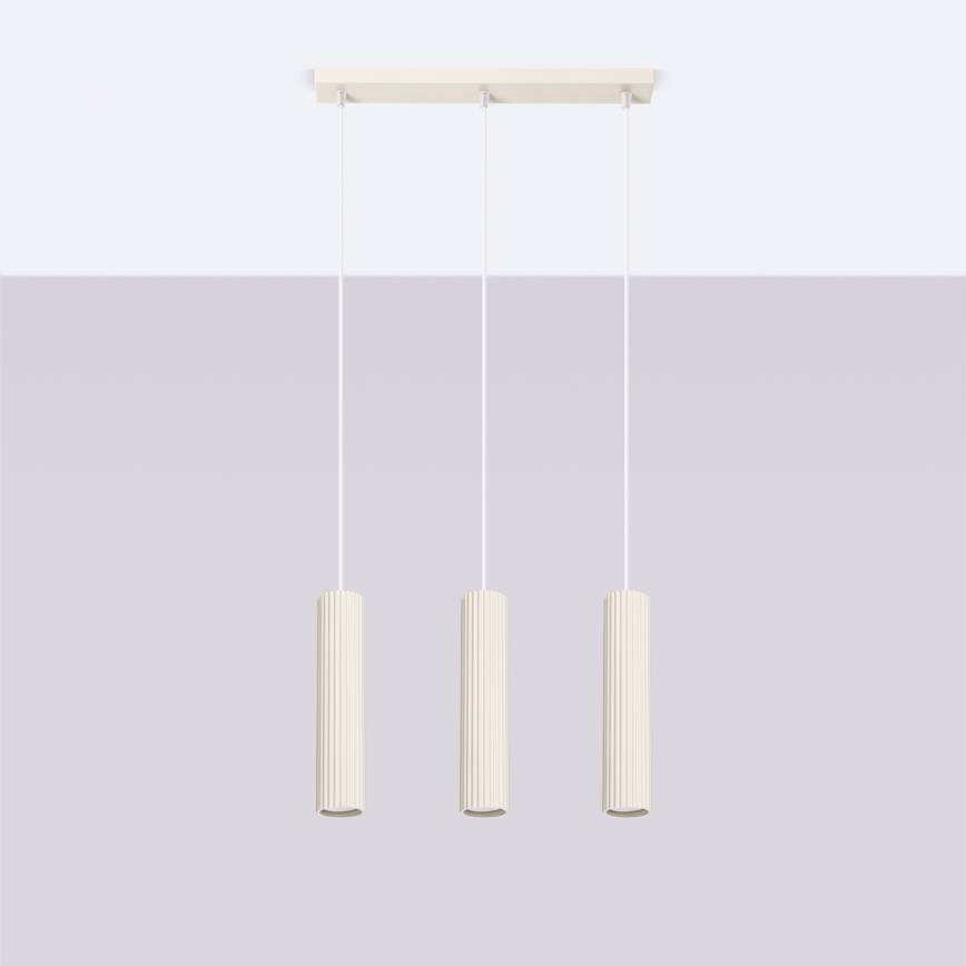 Hanglamp aan een koord KARBON 3xGU10/10W/230V crème