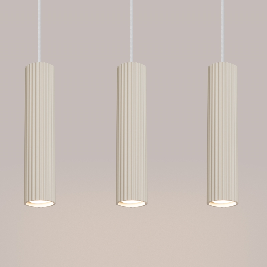 Hanglamp aan een koord KARBON 3xGU10/10W/230V crème