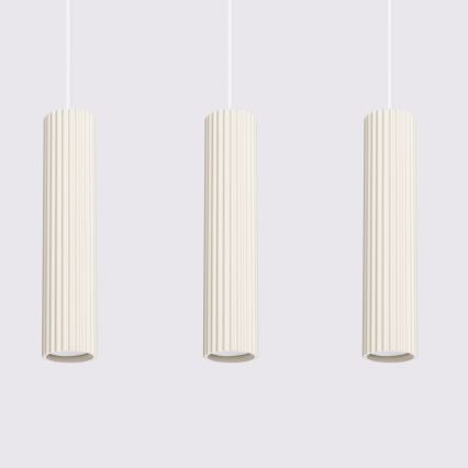 Hanglamp aan een koord KARBON 3xGU10/10W/230V crème