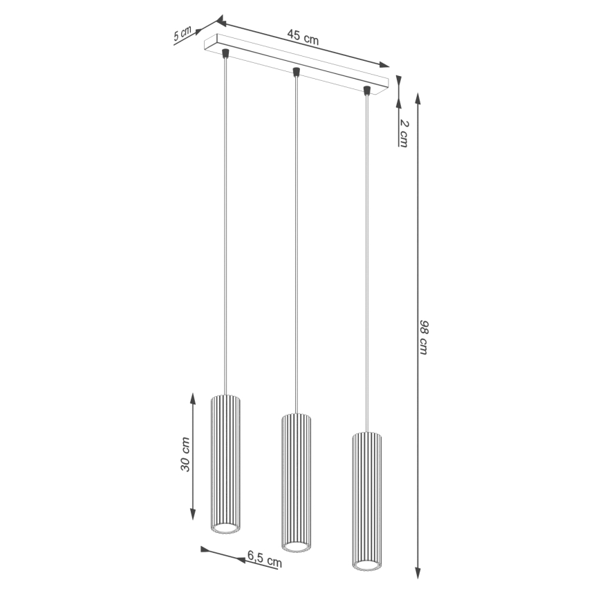 Hanglamp aan een koord KARBON 3xGU10/10W/230V crème