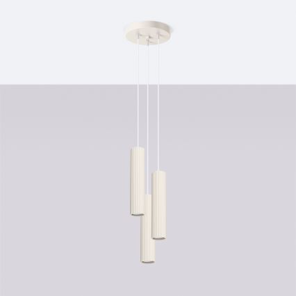 Hanglamp aan een koord KARBON 3xGU10/10W/230V crème