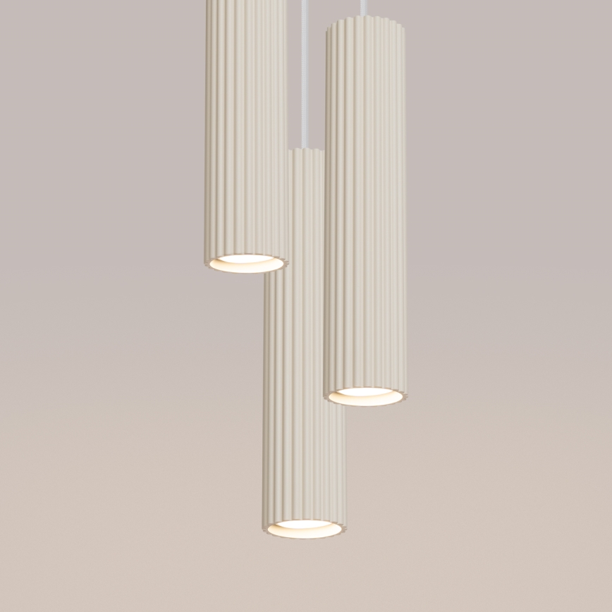 Hanglamp aan een koord KARBON 3xGU10/10W/230V crème