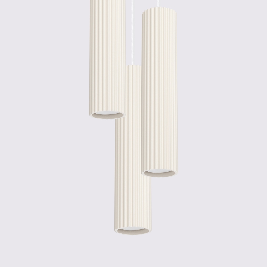 Hanglamp aan een koord KARBON 3xGU10/10W/230V crème