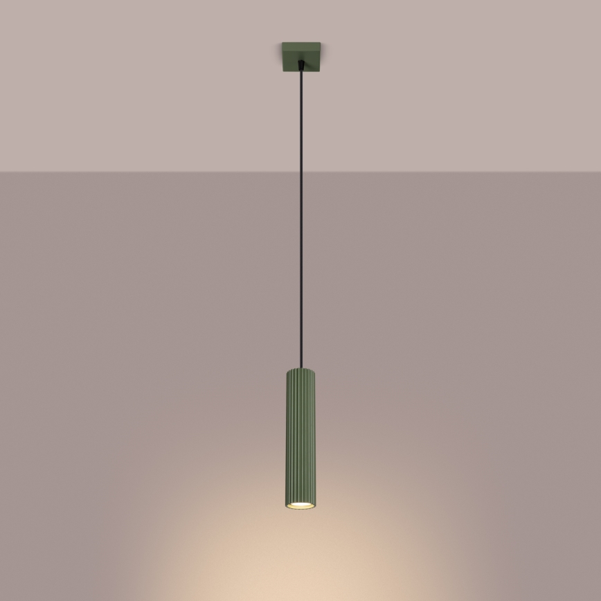 Hanglamp aan een koord KARBON 1xGU10/10W/230V groen