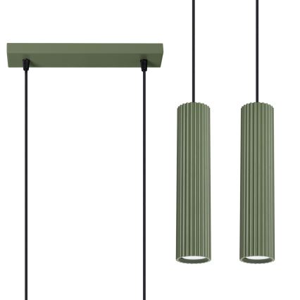 Hanglamp aan een koord KARBON 2xGU10/10W/230V groen