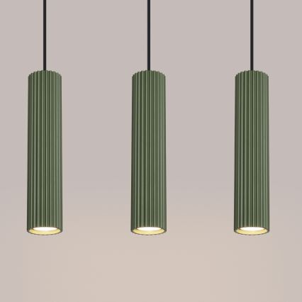 Hanglamp aan een koord KARBON 3xGU10/10W/230V groen