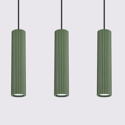 Hanglamp aan een koord KARBON 3xGU10/10W/230V groen