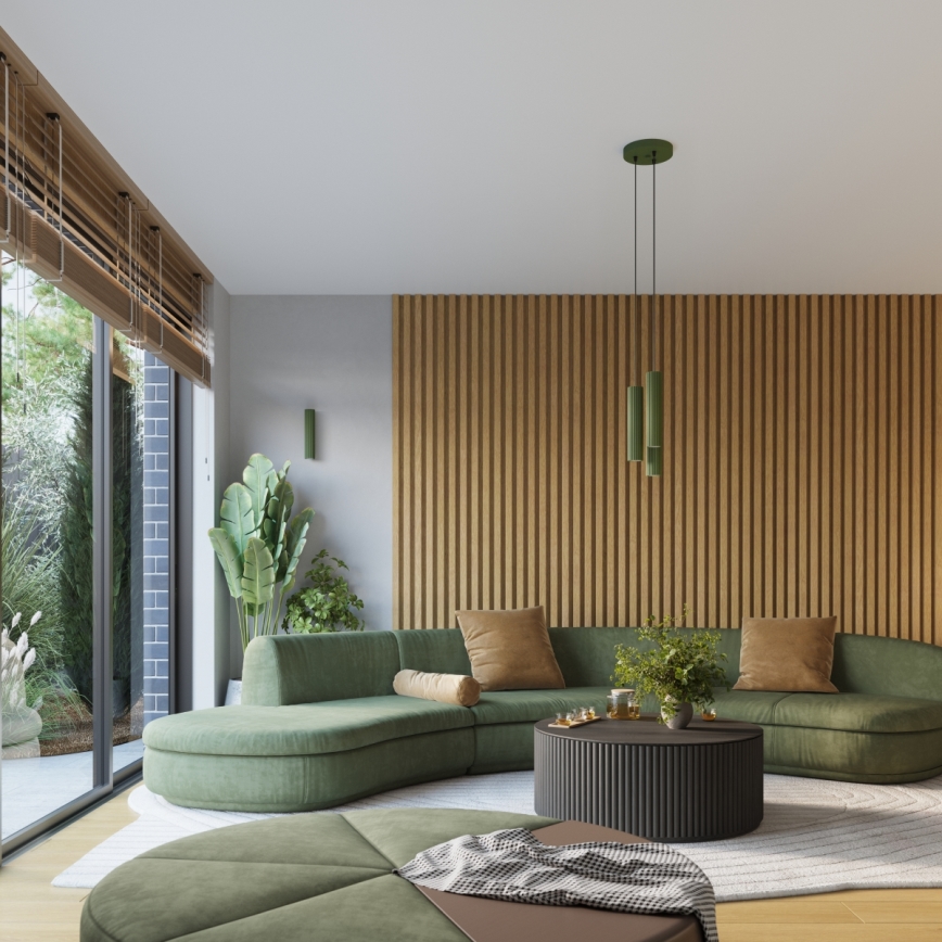 Hanglamp aan een koord KARBON 3xGU10/10W/230V groen