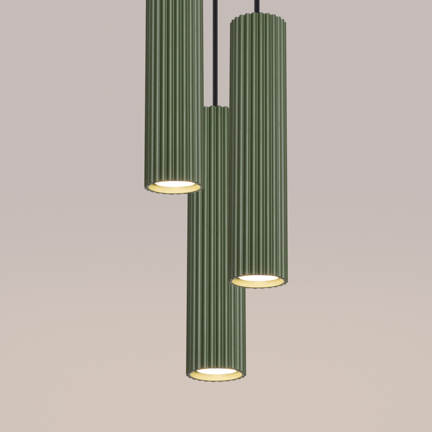 Hanglamp aan een koord KARBON 3xGU10/10W/230V groen