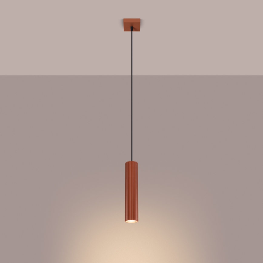 Hanglamp aan een koord KARBON 1xGU10/10W/230V rood