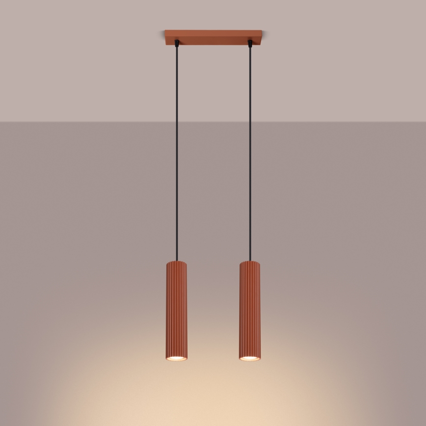 Suspension filaire KARBON 2xGU10/10W/230V rouge