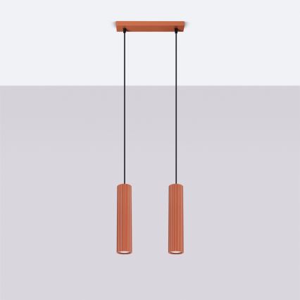Suspension filaire KARBON 2xGU10/10W/230V rouge