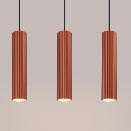 Hanglamp aan een koord KARBON 3xGU10/10W/230V rood